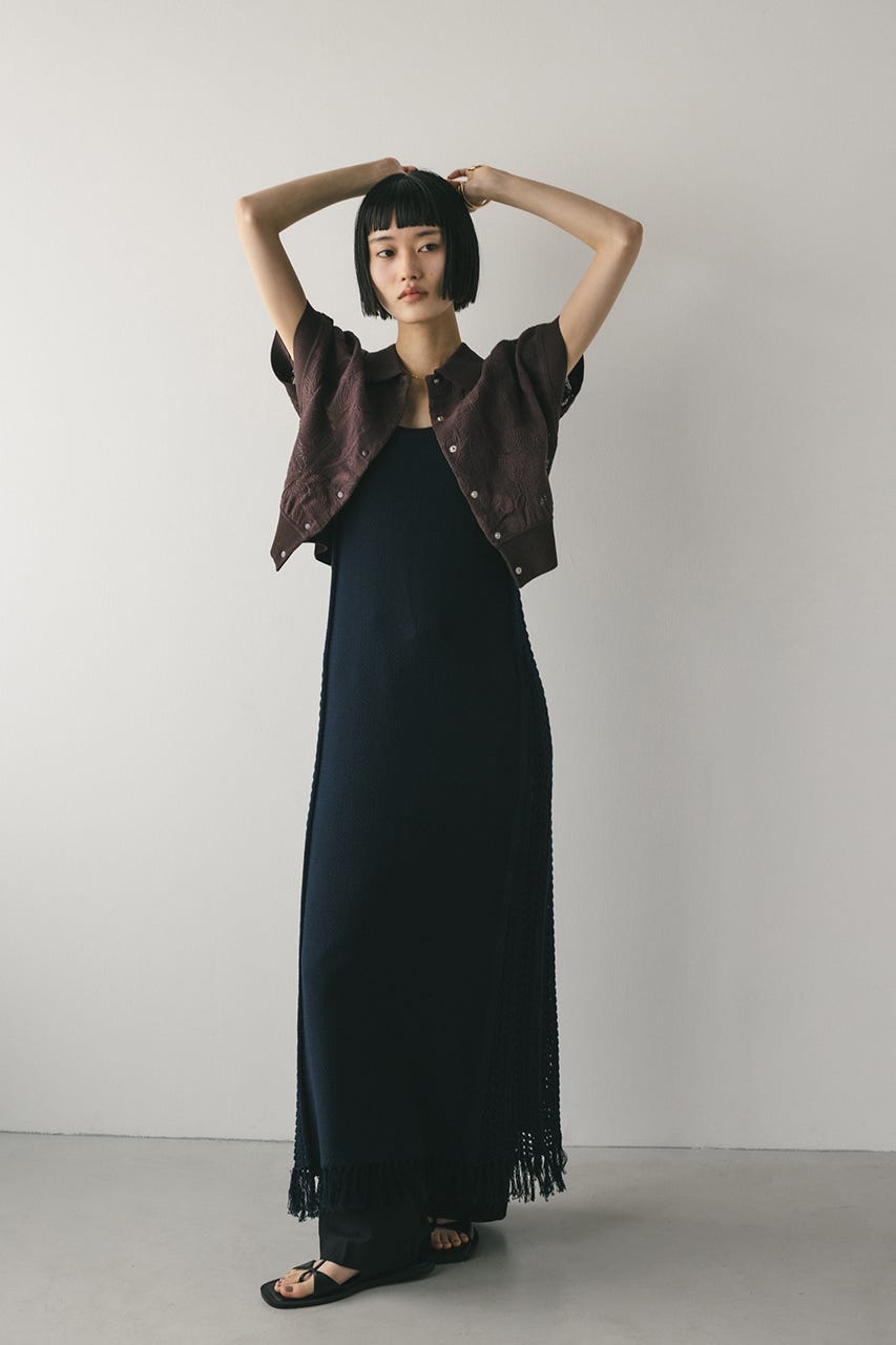 エンブロイダリーニットトップ BRN FREE