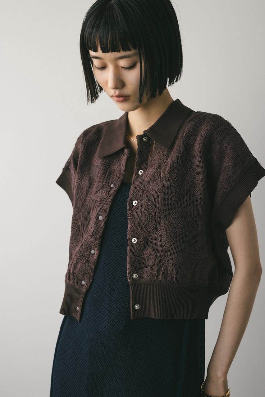 今期完売品！stylemixerエンブロイダリーニットトップ　花柄　透かし編み STYLEMIXER | エンブロイダリーニットトップ (ニット ) |SHEL