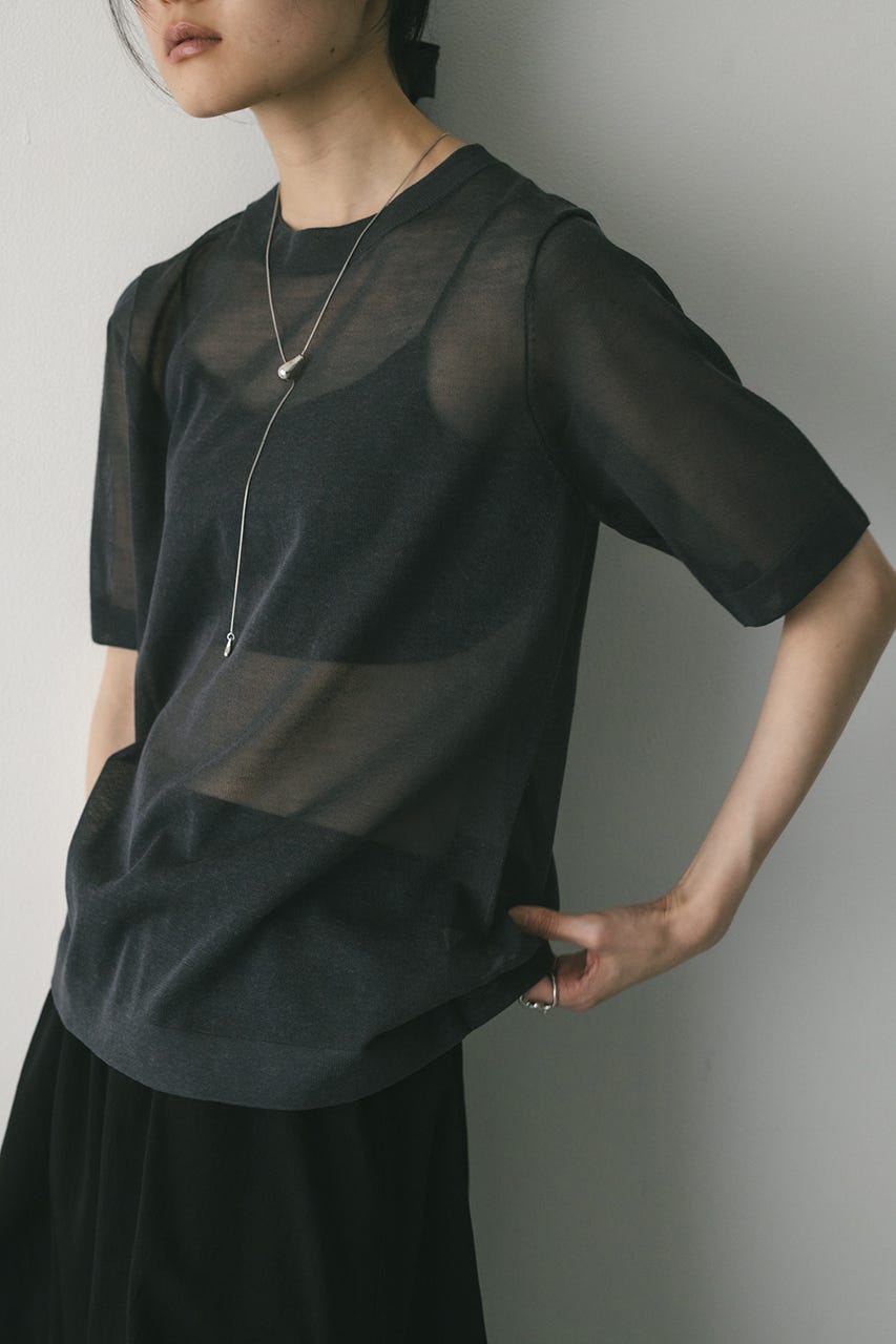 ウォッシャブルリネンニットT WHT ウォッシャブルリネンニットT（Tシャツ/カットソー