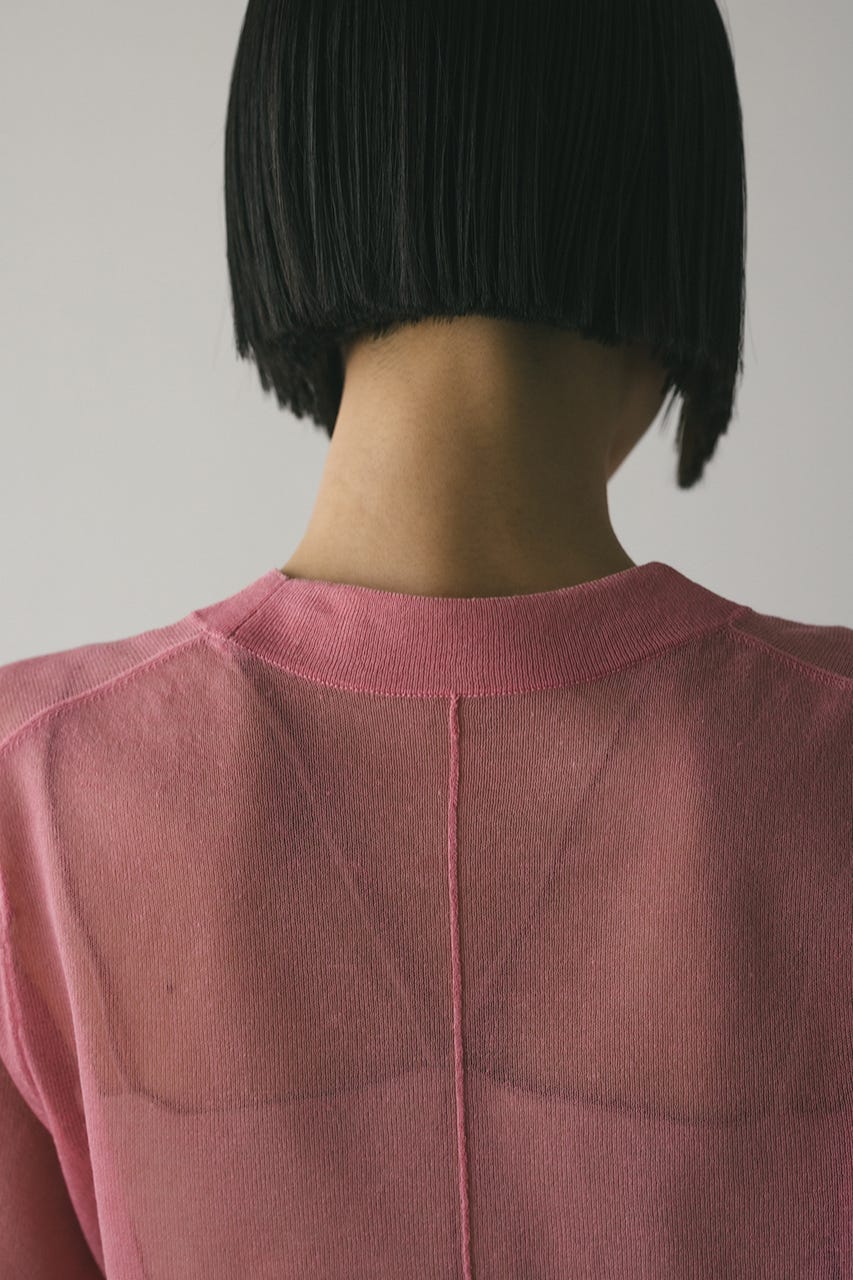 ウォッシャブルリネンニットT PNK FREE