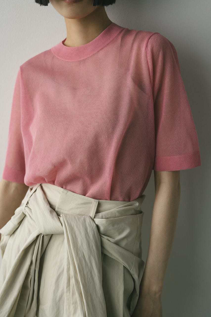 ウォッシャブルリネンニットT WHT STYLEMIXER tシャツ ウォッシャブルリネンニットT レディース