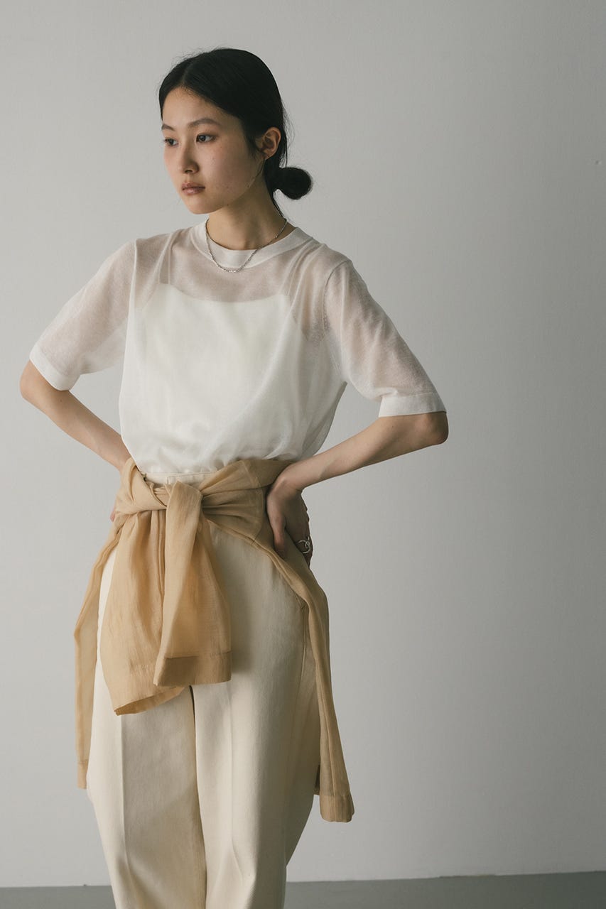 STYLEMIXER | ウォッシャブルリネンニットT (ニット ) |SHEL