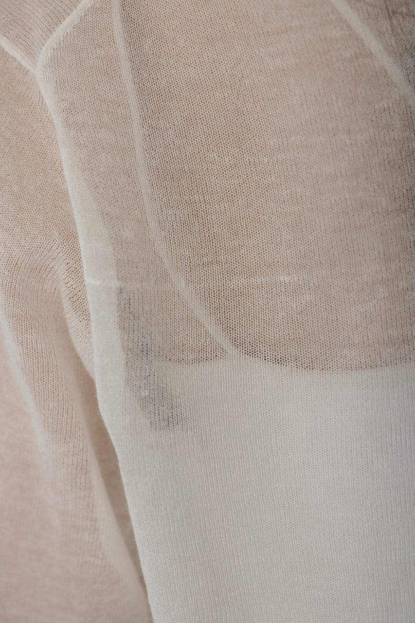 ウォッシャブルリネンニットT WHT FREE