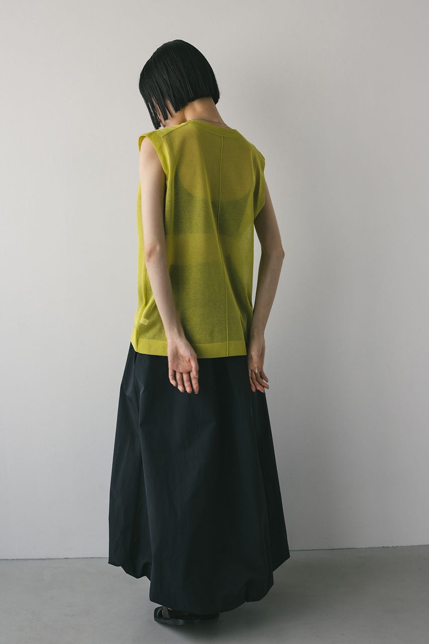 ウォッシャブルリネンニットタンク LIME FREE