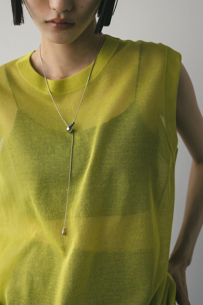 ウォッシャブルリネンニットタンク LIME FREE