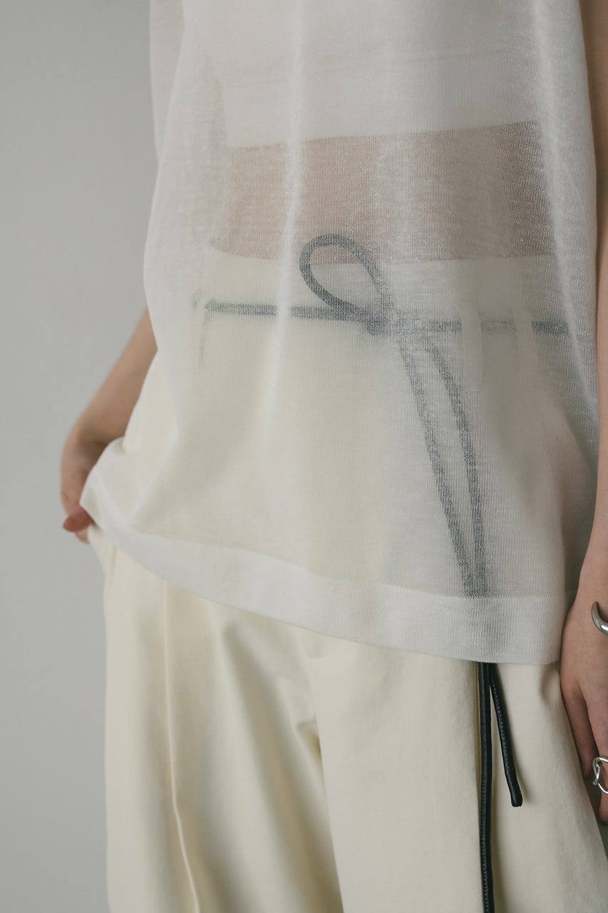 ウォッシャブルリネンニットタンク WHT FREE