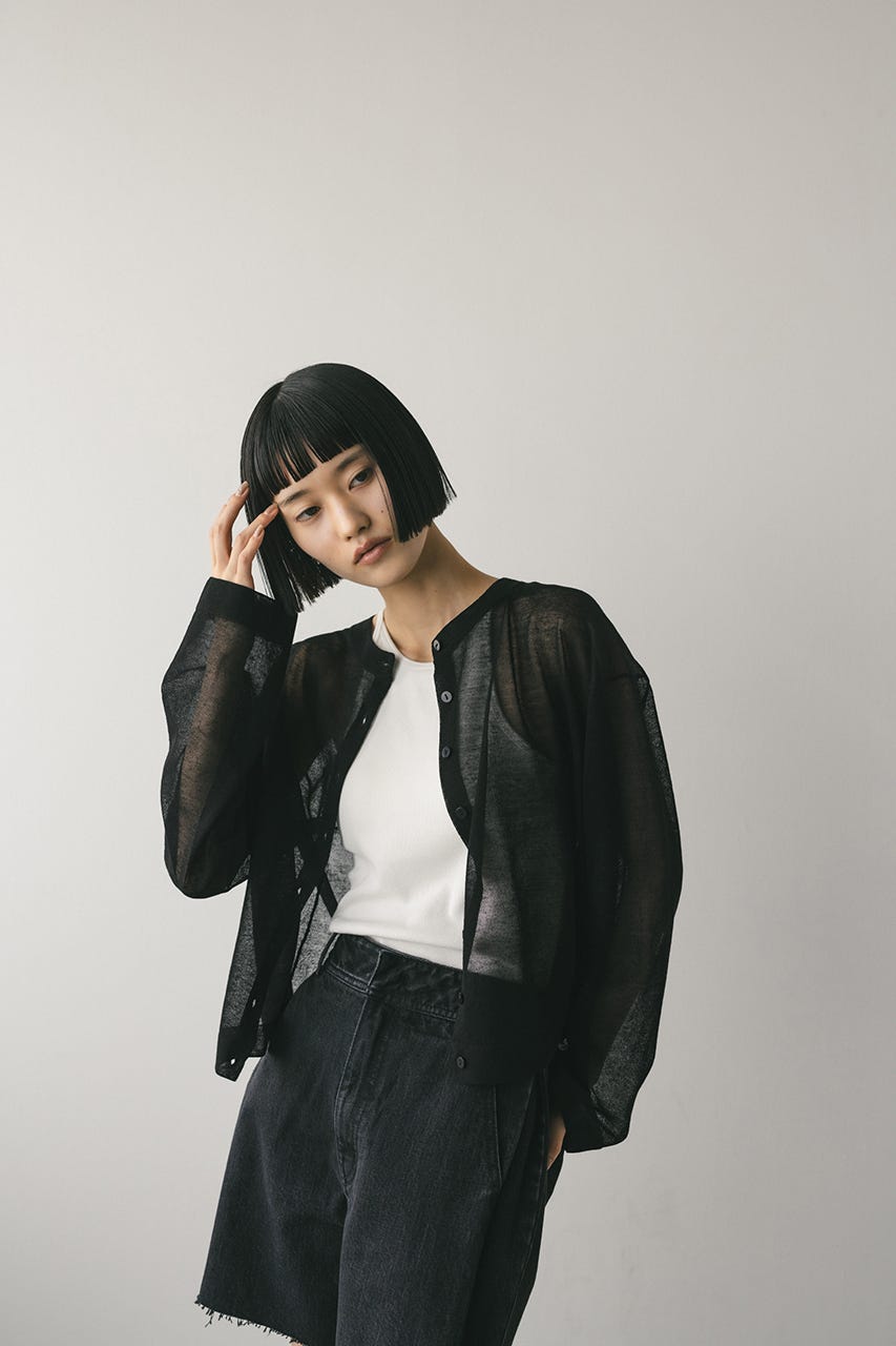 STYLEMIXER | ウォッシャブルリネンニットカーディガン