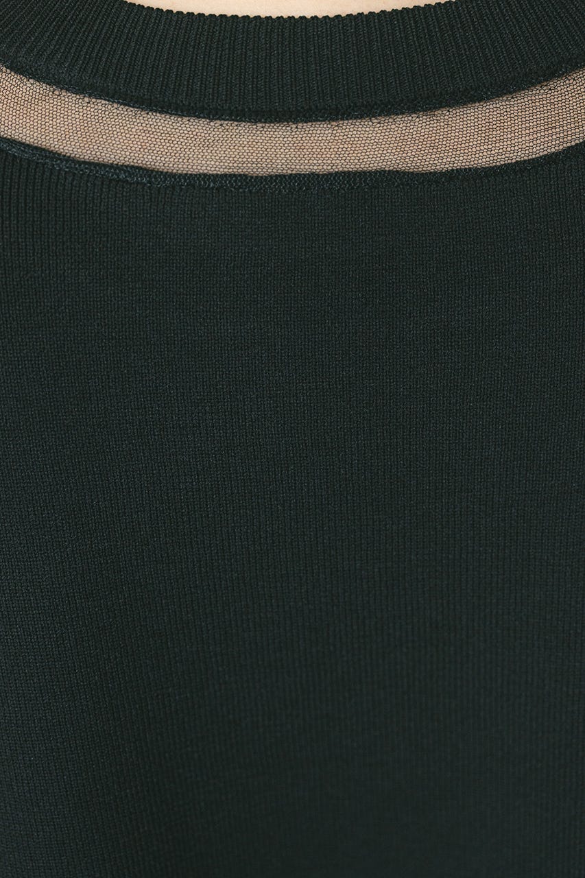 ネックシアーニットトップ BLK FREE