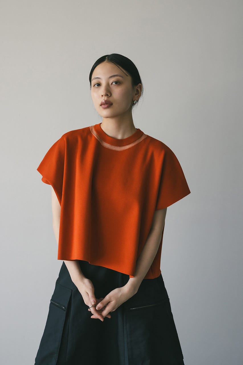 ネックシアーニットトップ ORG FREE