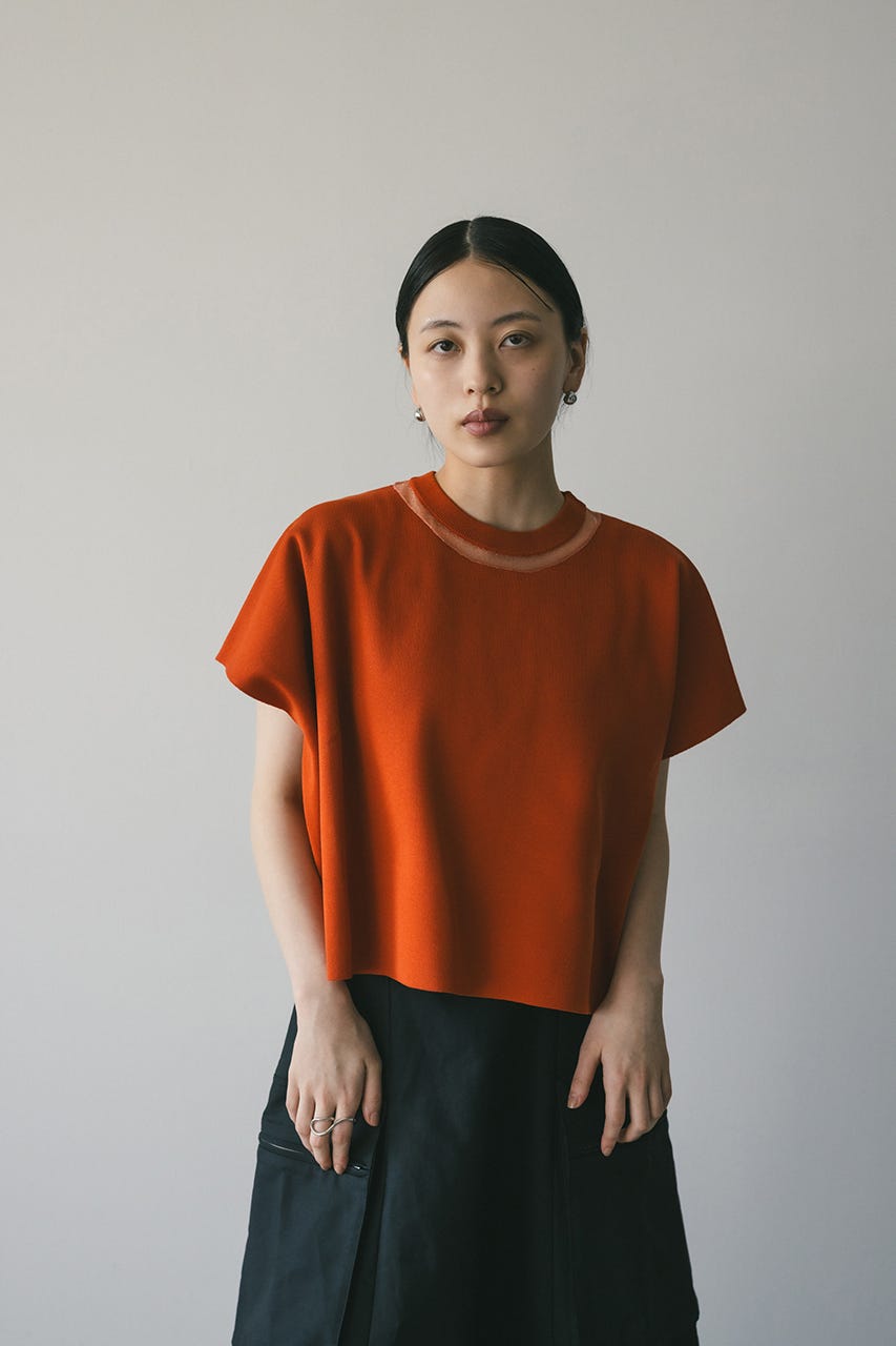 ネックシアーニットトップ ORG FREE