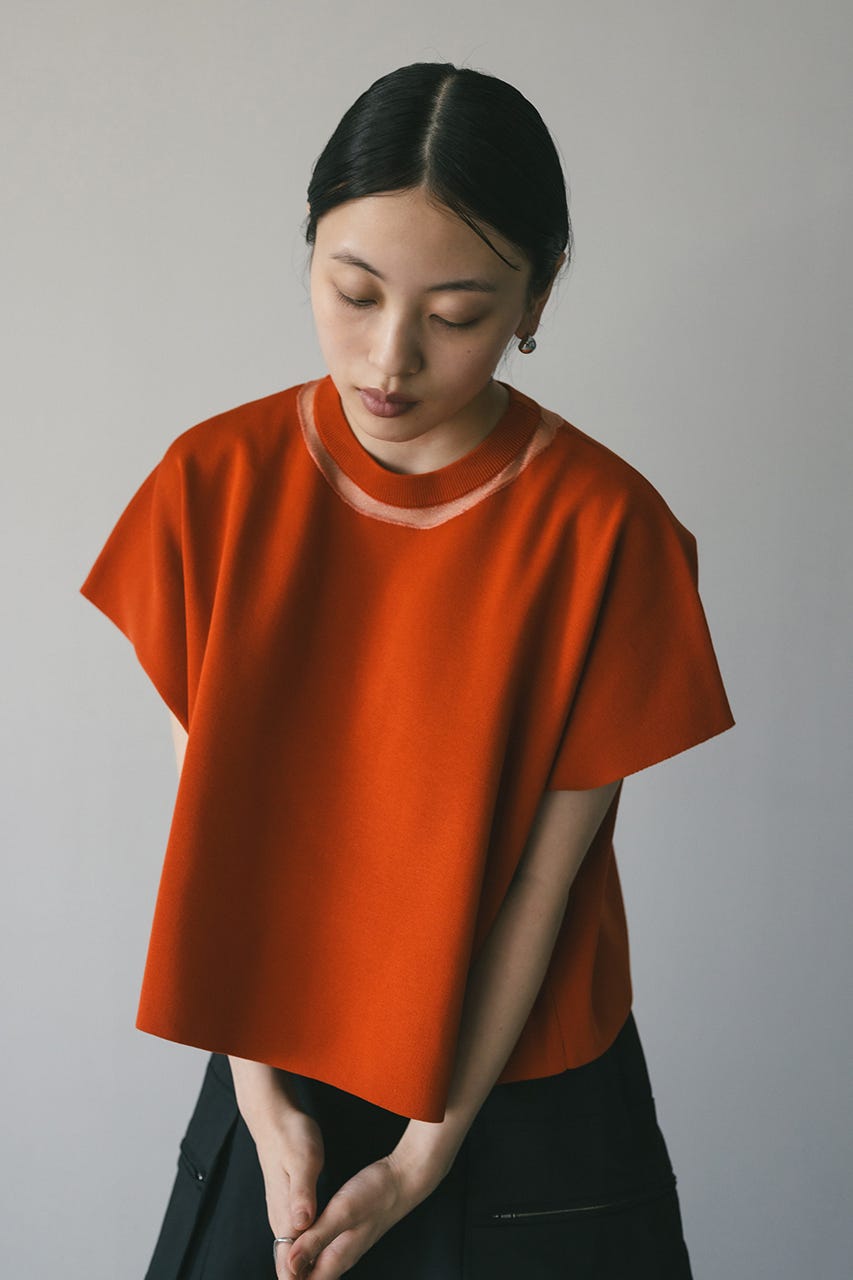 ネックシアーニットトップ ORG FREE