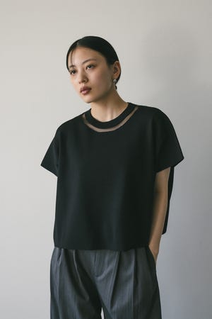 ネックシアーニットトップ