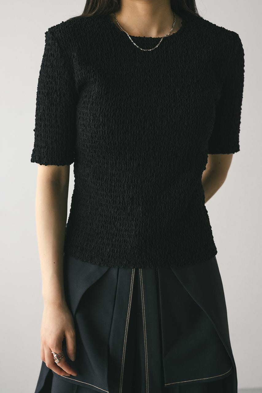 ネップシャーリングトップ BLK FREE