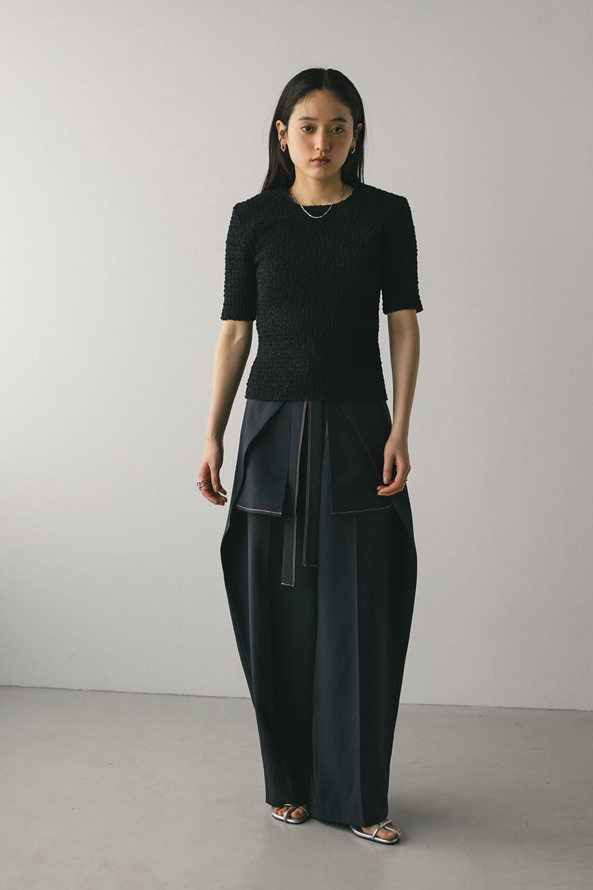 ネップシャーリングトップ BLK FREE