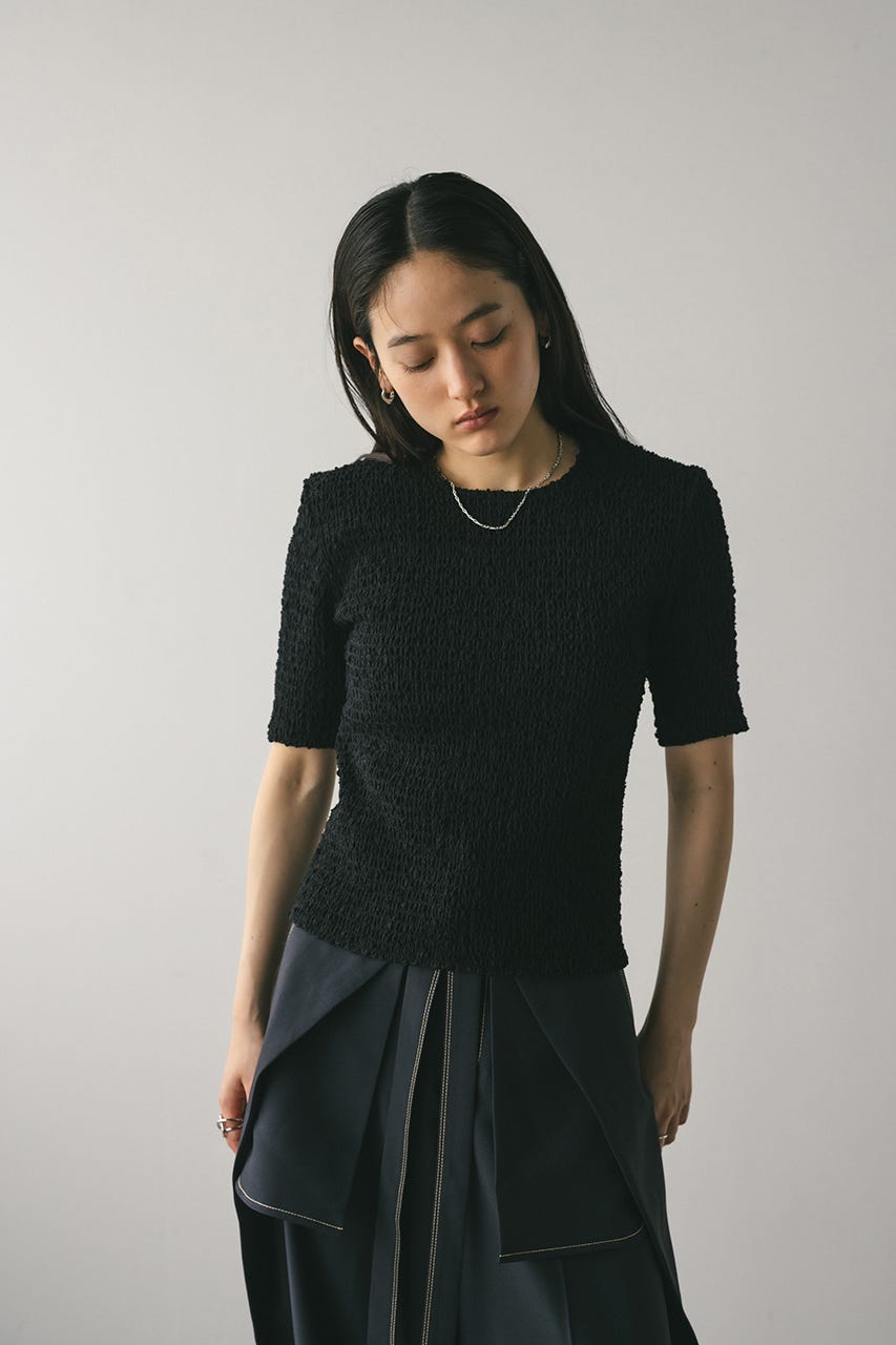 ネップシャーリングトップ BLK FREE