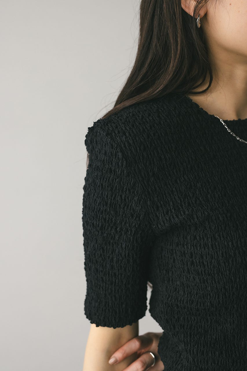 ネップシャーリングトップ BLK FREE