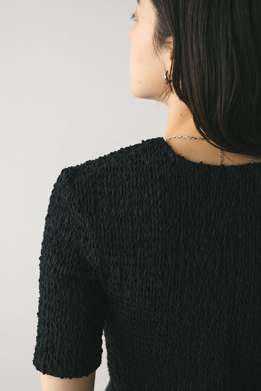 ネップシャーリングトップ BLK FREE