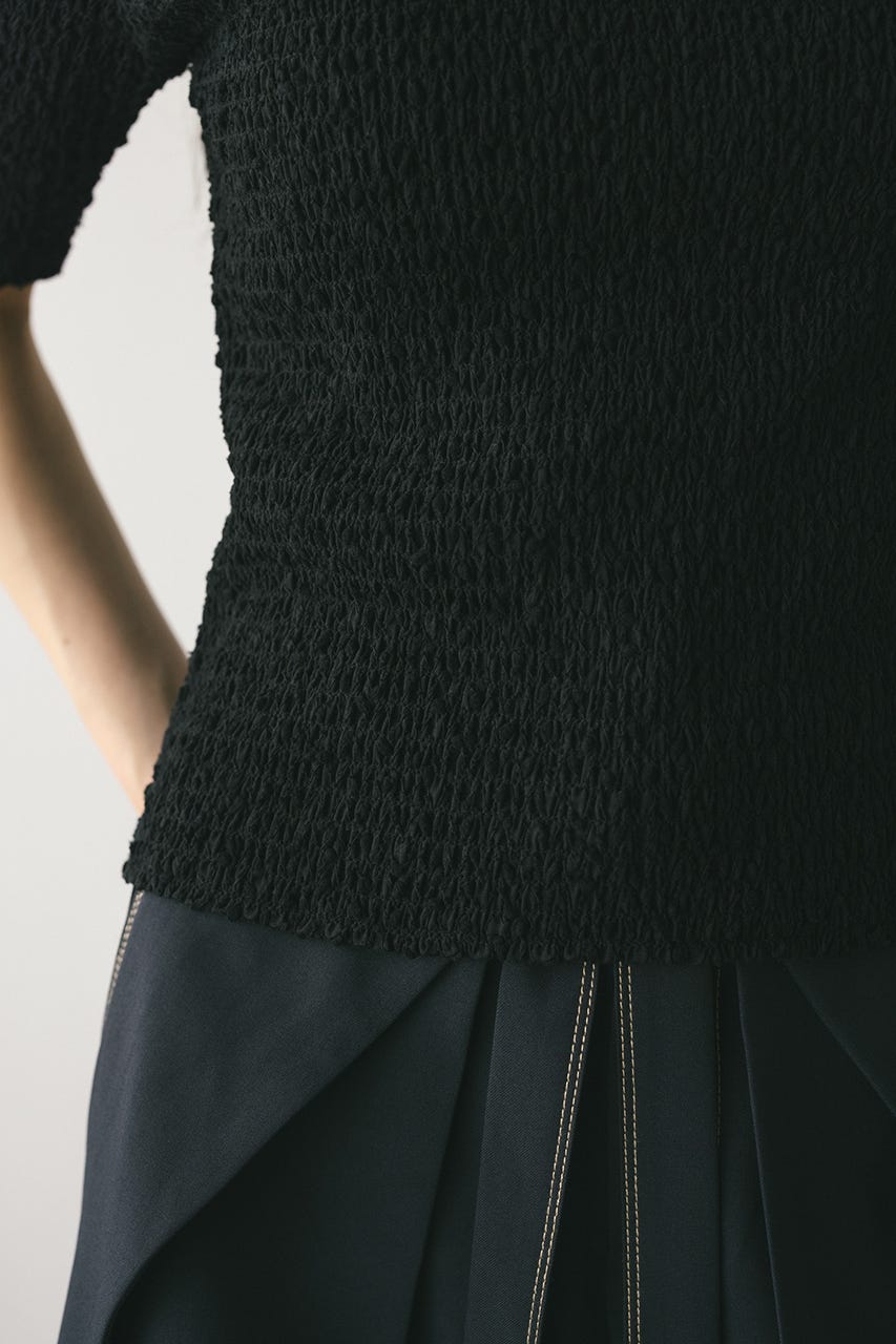 ネップシャーリングトップ BLK FREE