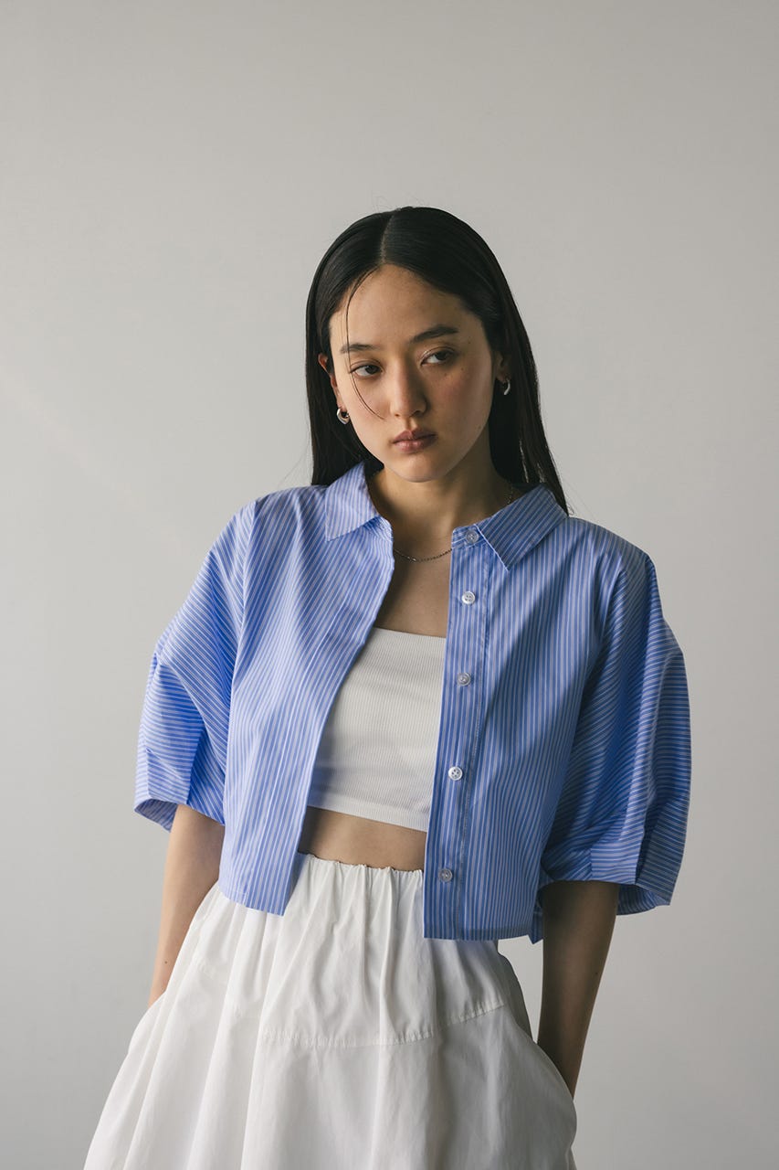 「STYLEMIXER」 ドルマンスリーブシャツ FREE ネイビー レディース STYLEMIXER | ドルマンショートシャツ (シャツ・ブラウス