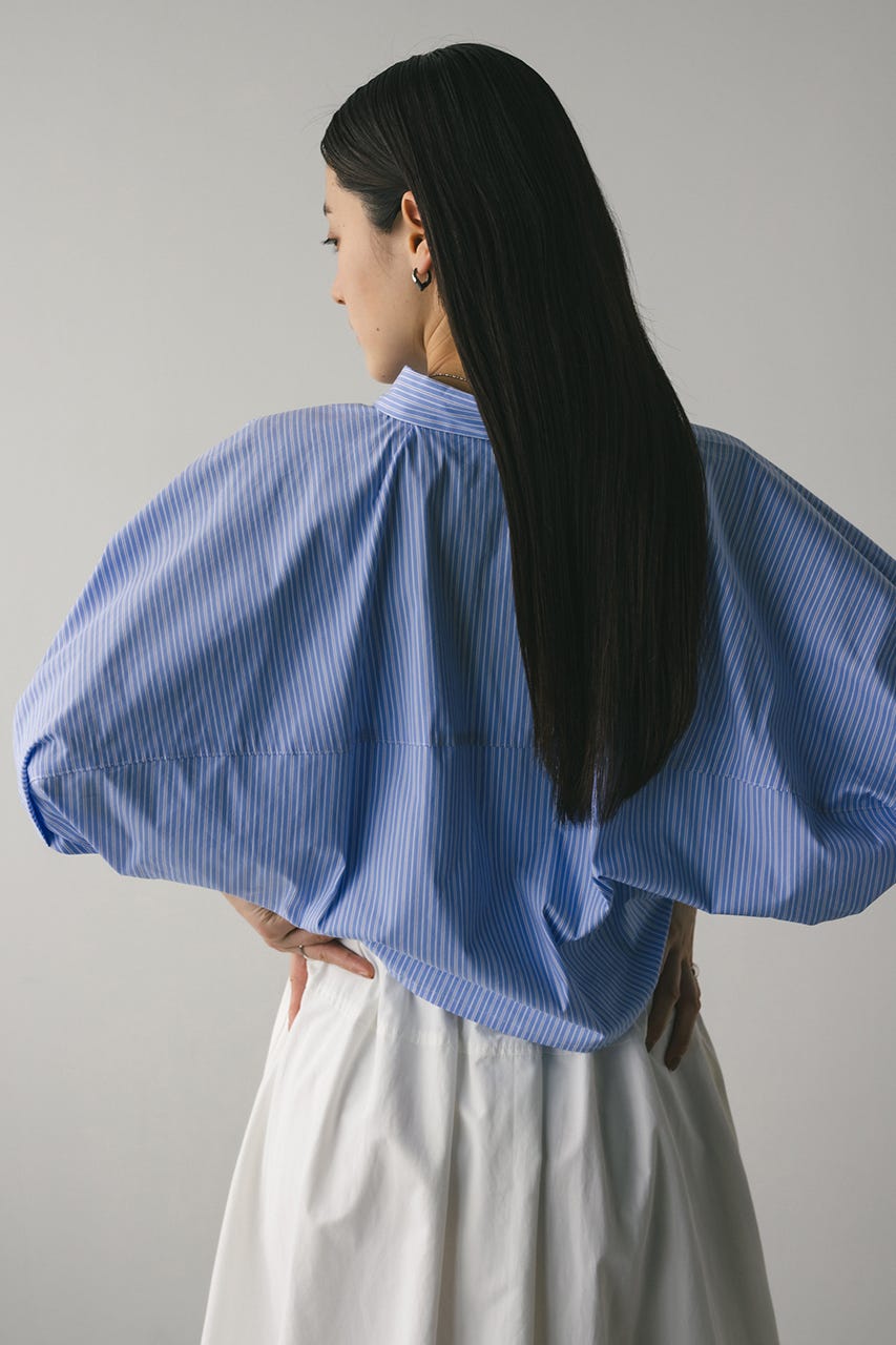 ドルマンショートシャツ 柄BLU FREE