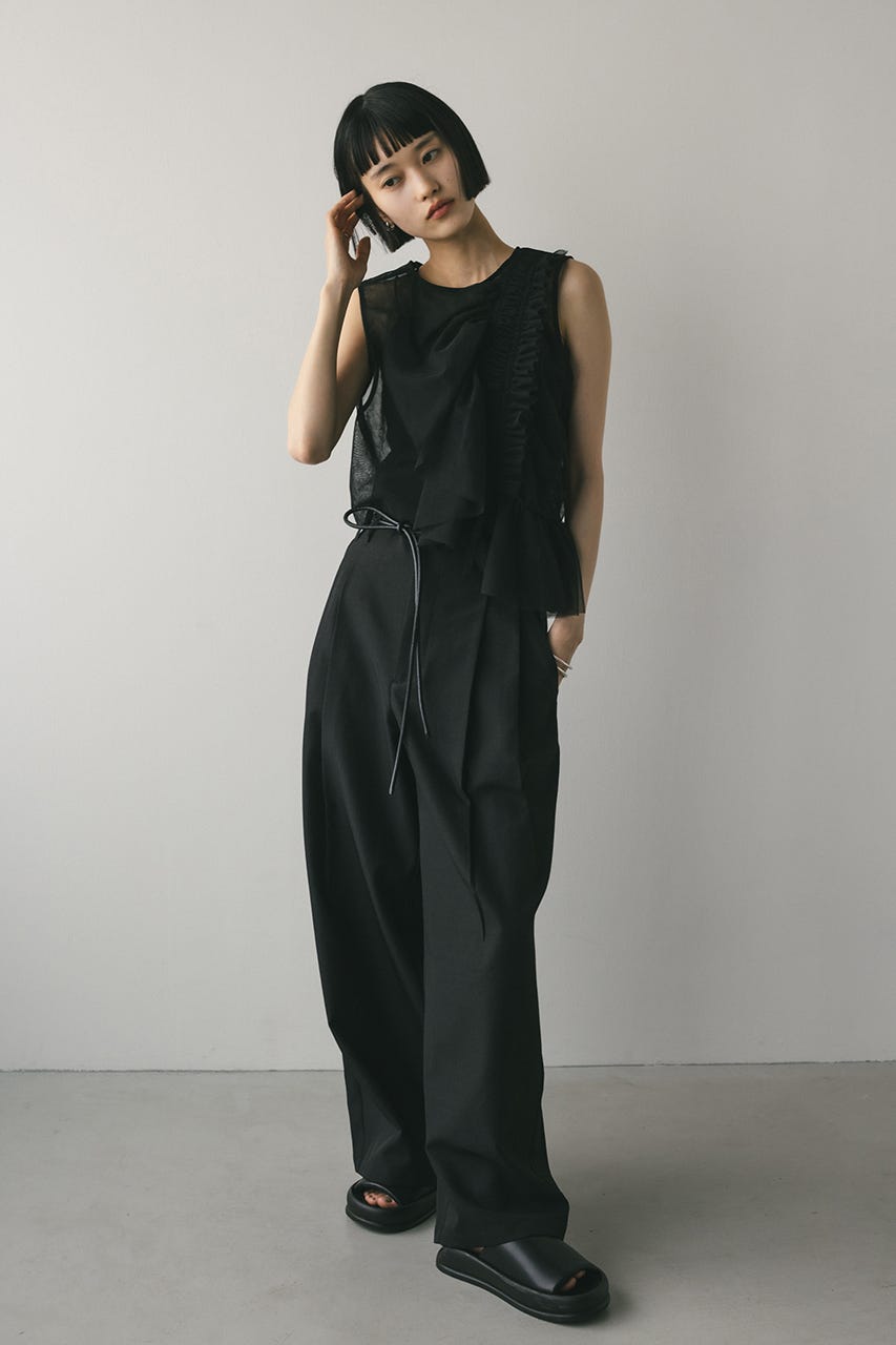 stylemixer スタイルミキサー　チュールシャーリングトップ　タンクトップ STYLEMIXER | チュールシャーリングトップ (タンクトップ ) |SHEL'TTER