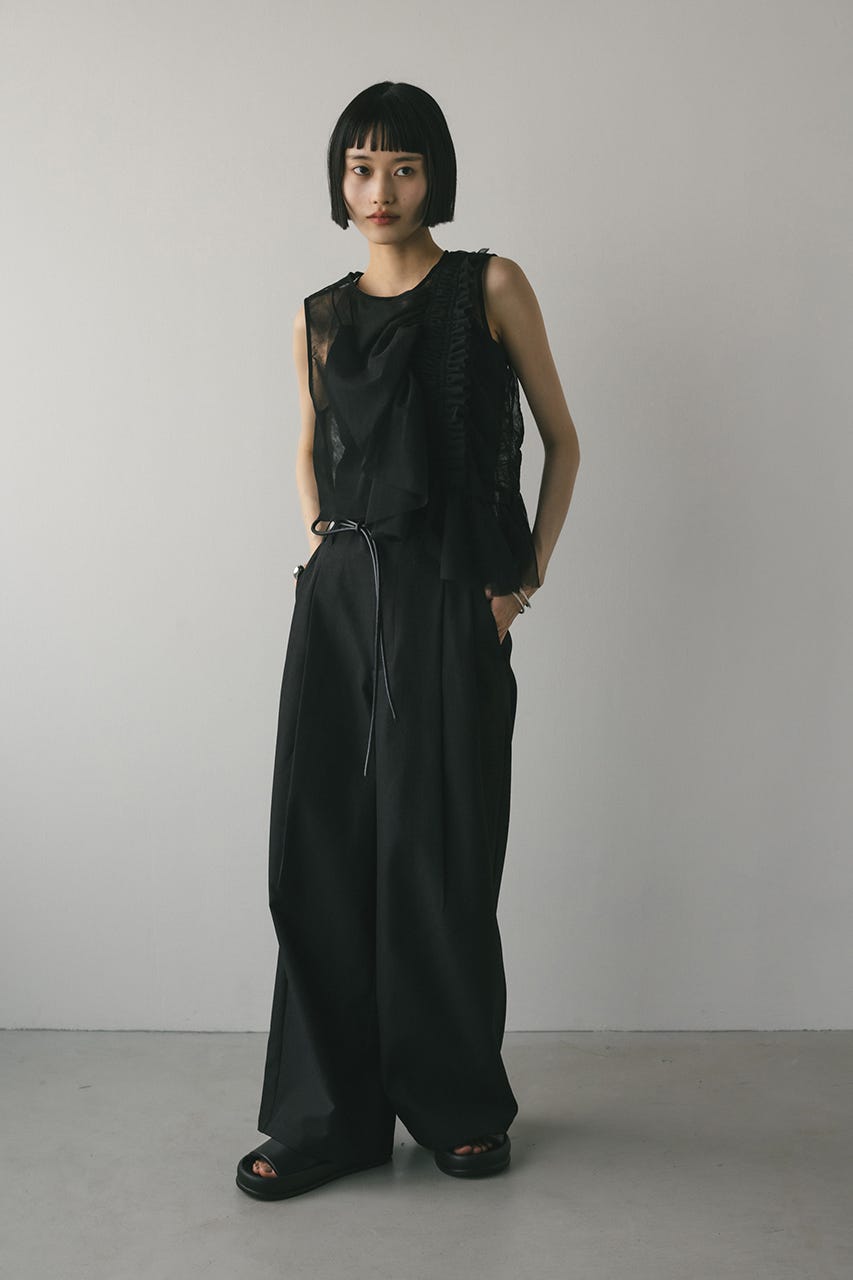 stylemixer スタイルミキサー　チュールシャーリングトップ　タンクトップ STYLEMIXER | チュールシャーリングトップ (タンクトップ ) |SHEL'TTER