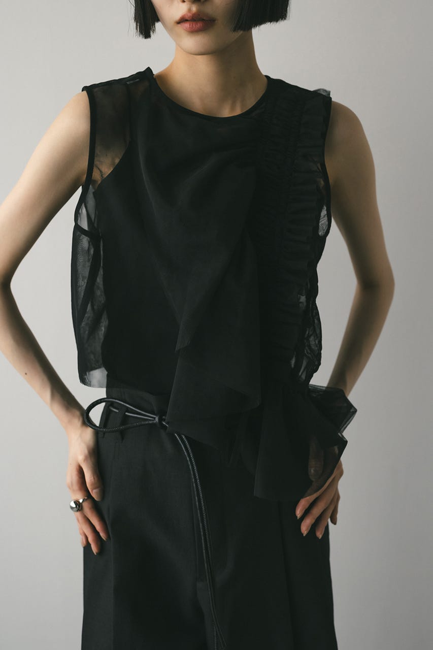 stylemixer スタイルミキサー　チュールシャーリングトップ　タンクトップ STYLEMIXER | チュールシャーリングトップ (タンクトップ ) |SHEL'TTER