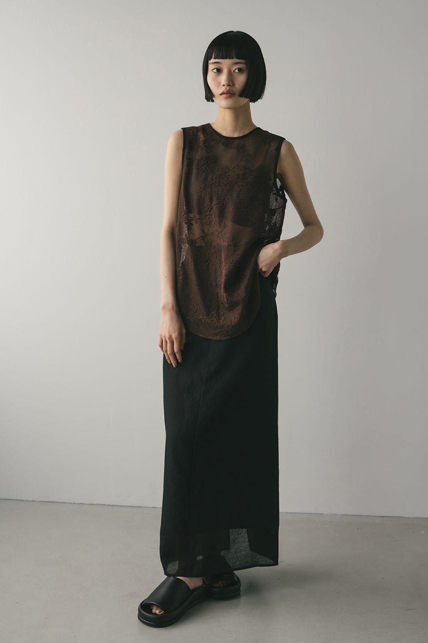 シアーレイヤードスカート BLK M