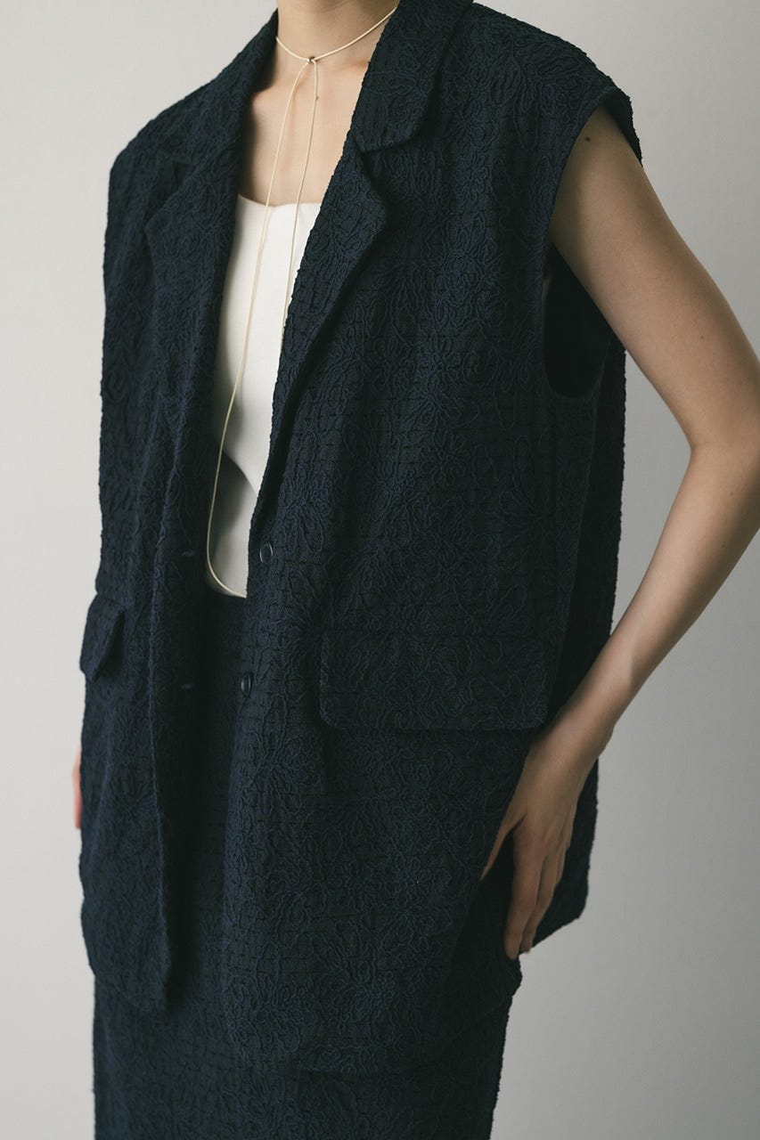 エンブロイダリーレーススカート NVY S