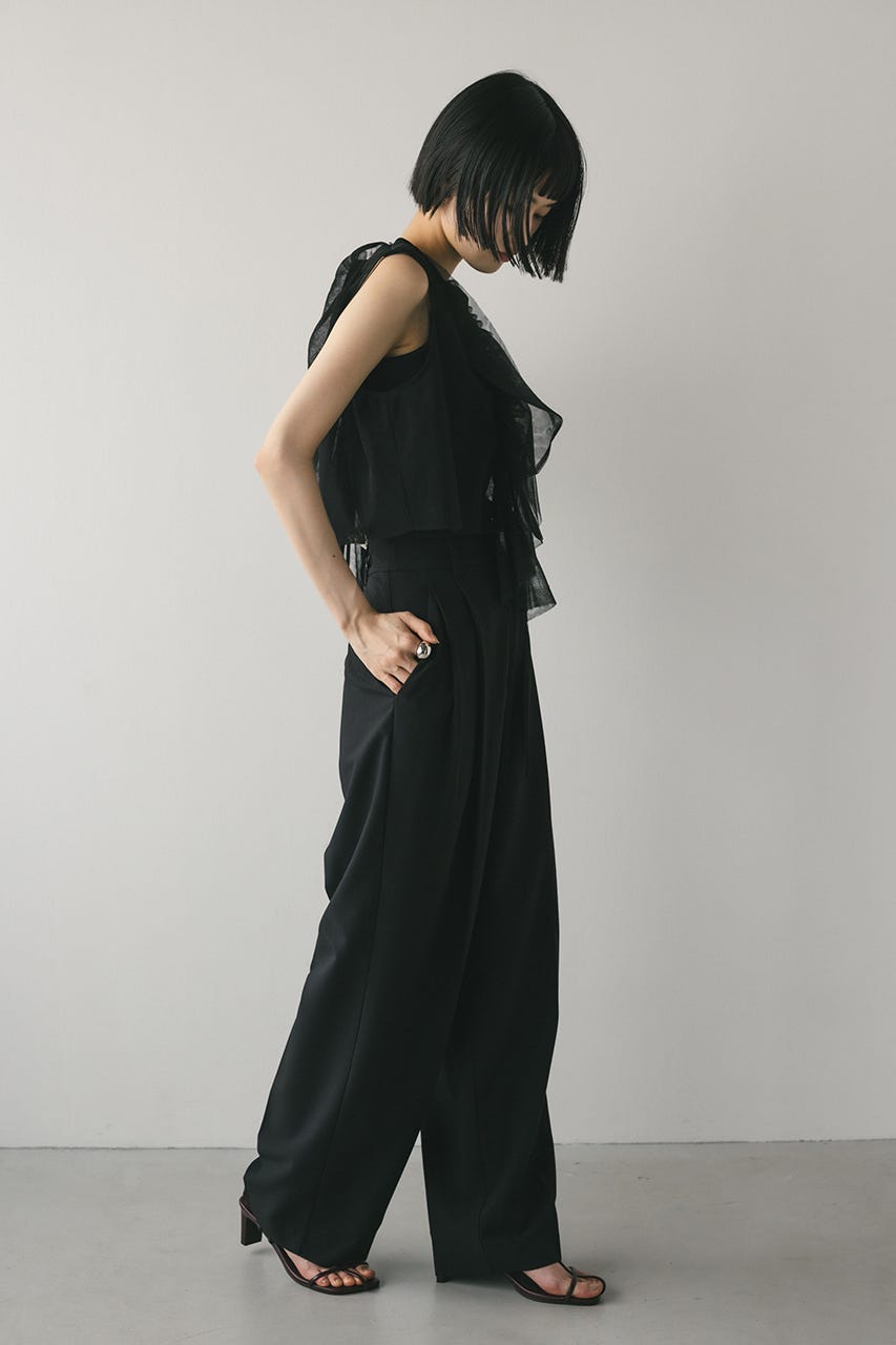 ベーシックツータックパンツ BLK XS