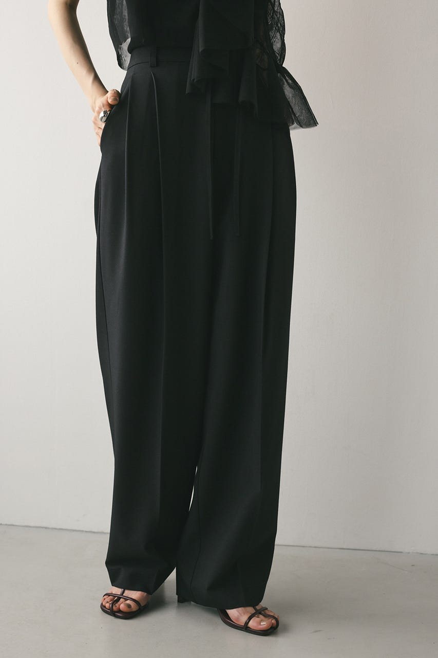 ベーシックツータックパンツ BLK XS