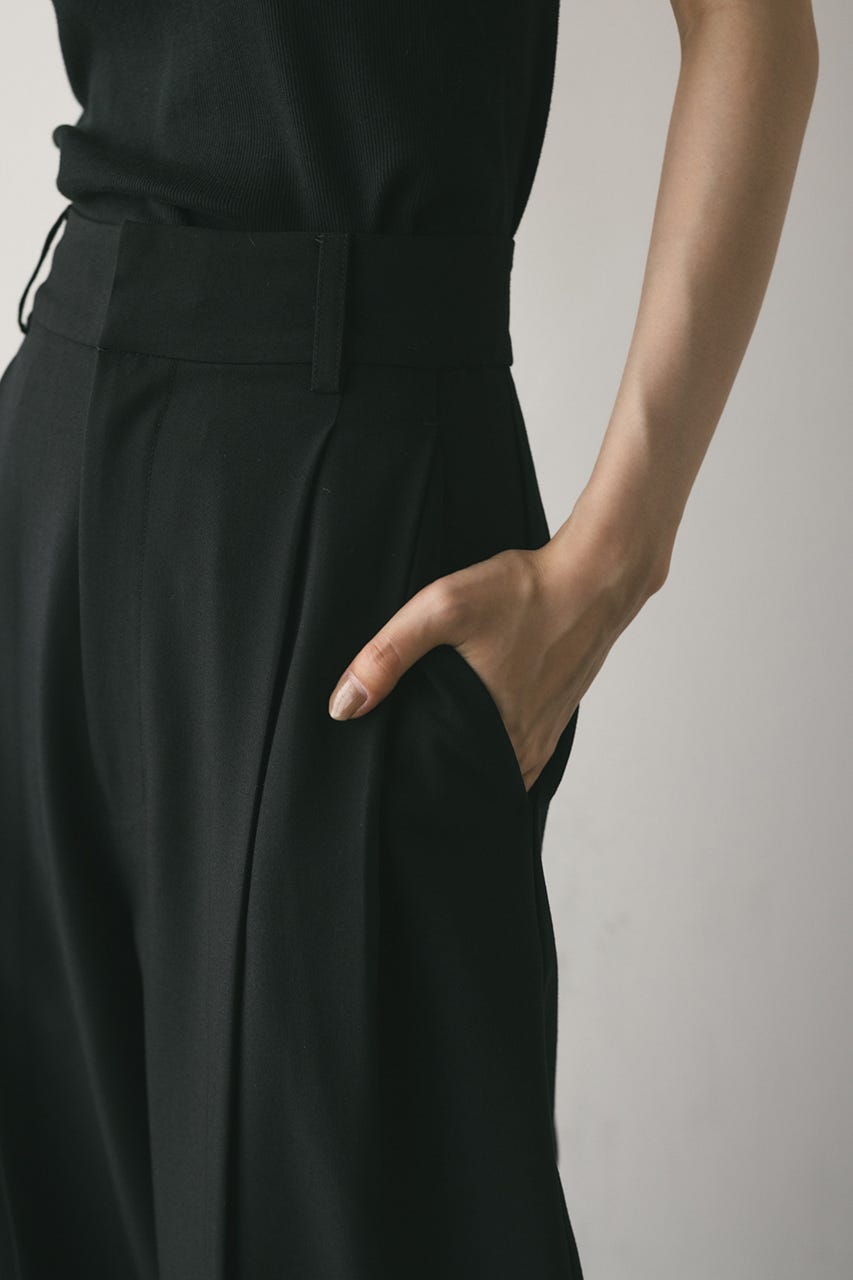 ベーシックツータックパンツ BLK XS