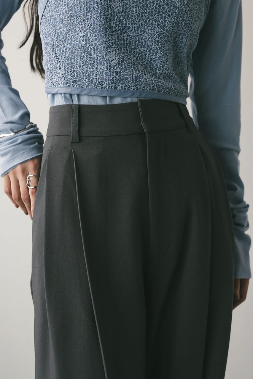 ベーシックツータックパンツ GRY L