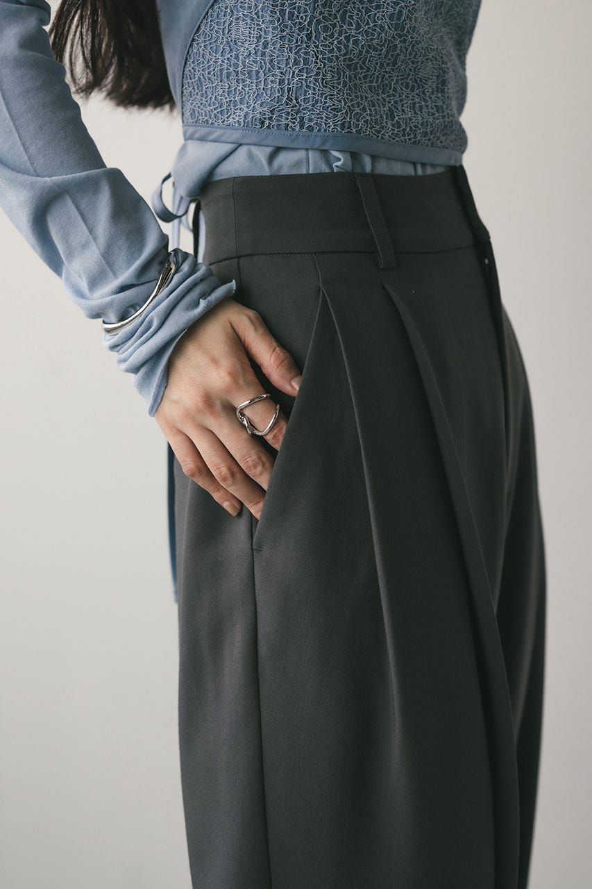 ベーシックツータックパンツ GRY L