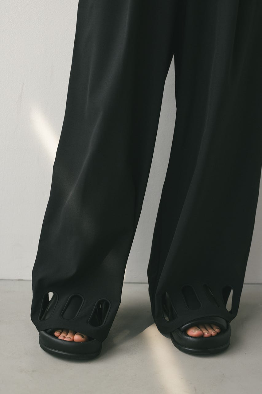 ヘムホールリラックスパンツ BLK M