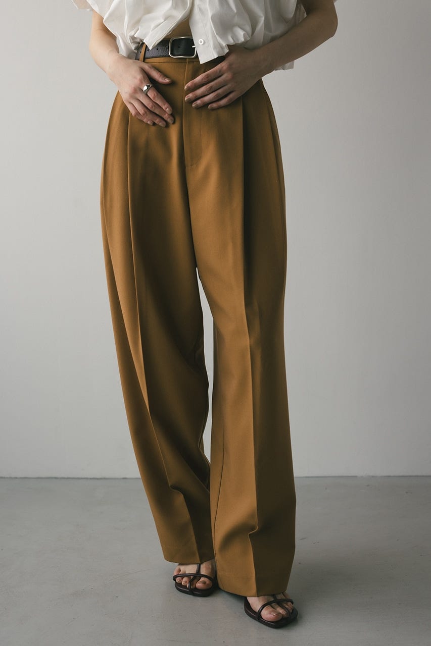 【WEB限定】ベーシックツータックパンツロング BEG S