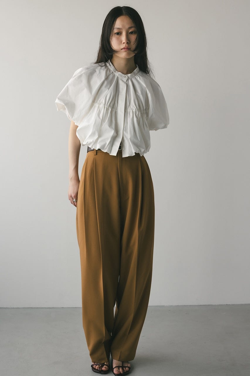 【WEB限定】ベーシックツータックパンツロング BEG S
