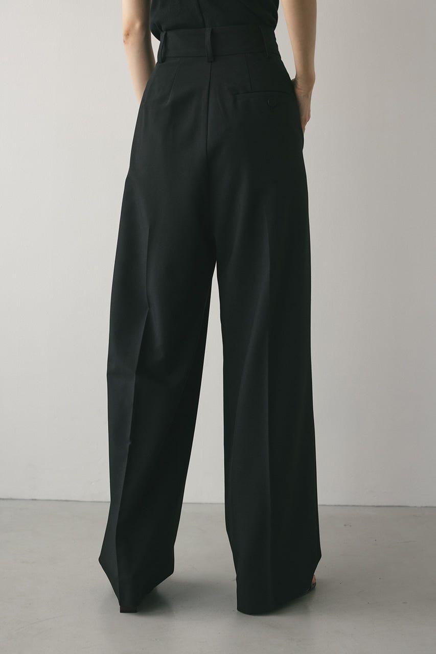 【WEB限定】ベーシックツータックパンツロング BLK S