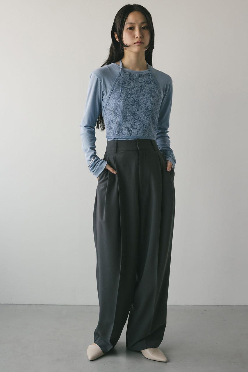 【WEB限定】ベーシックツータックパンツロング GRY S