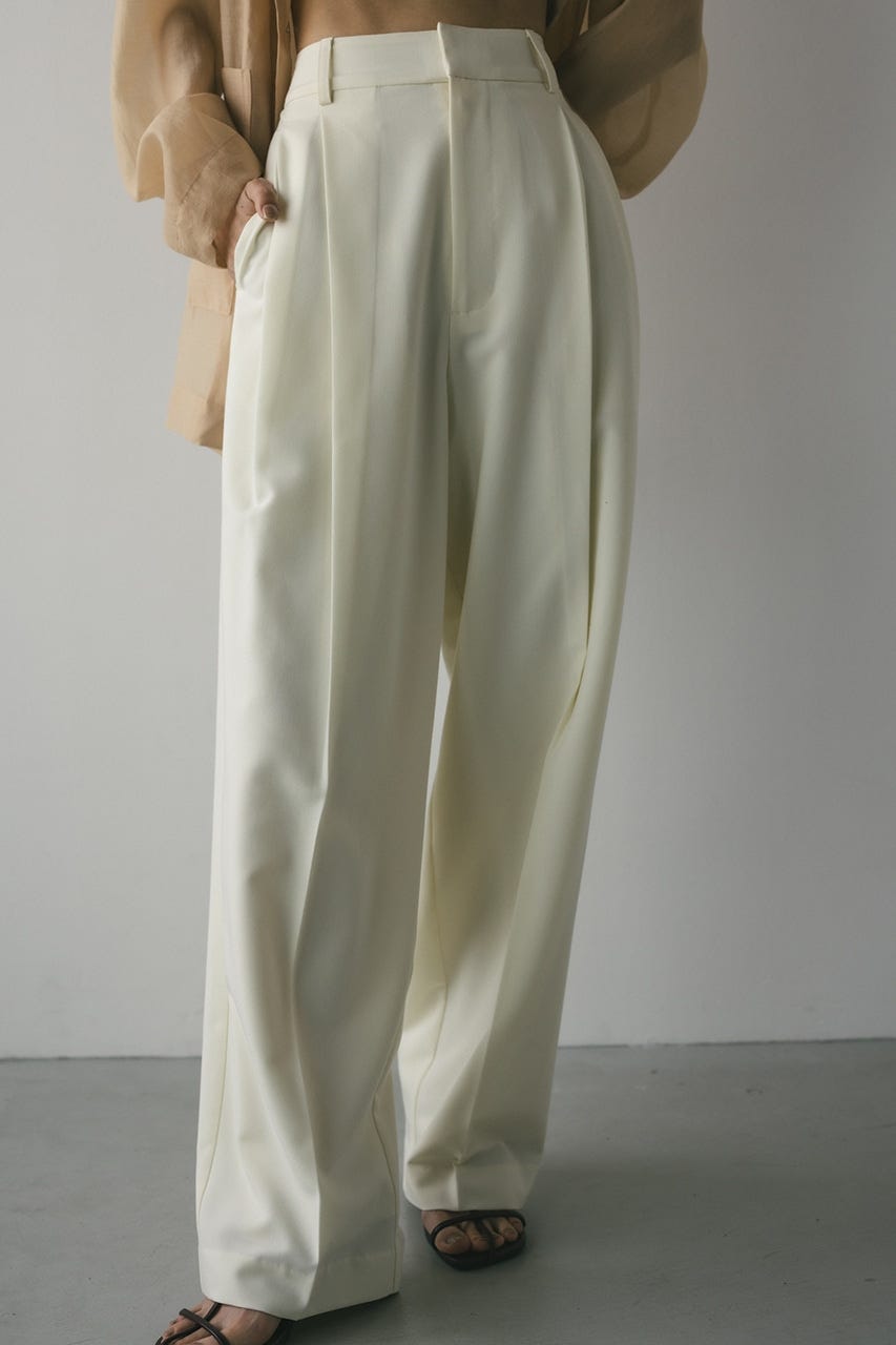 【WEB限定】ベーシックツータックパンツロング IVOY S