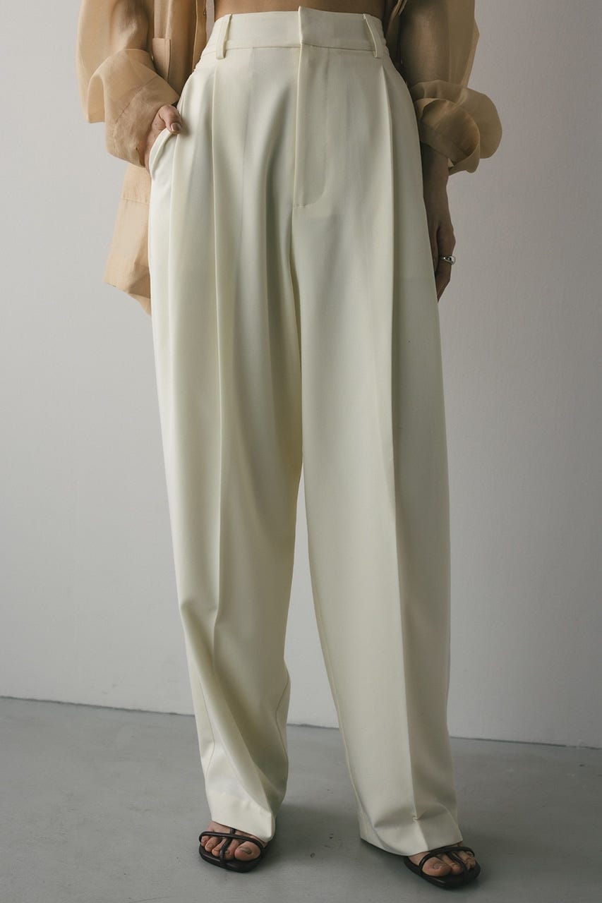 【WEB限定】ベーシックツータックパンツロング IVOY S