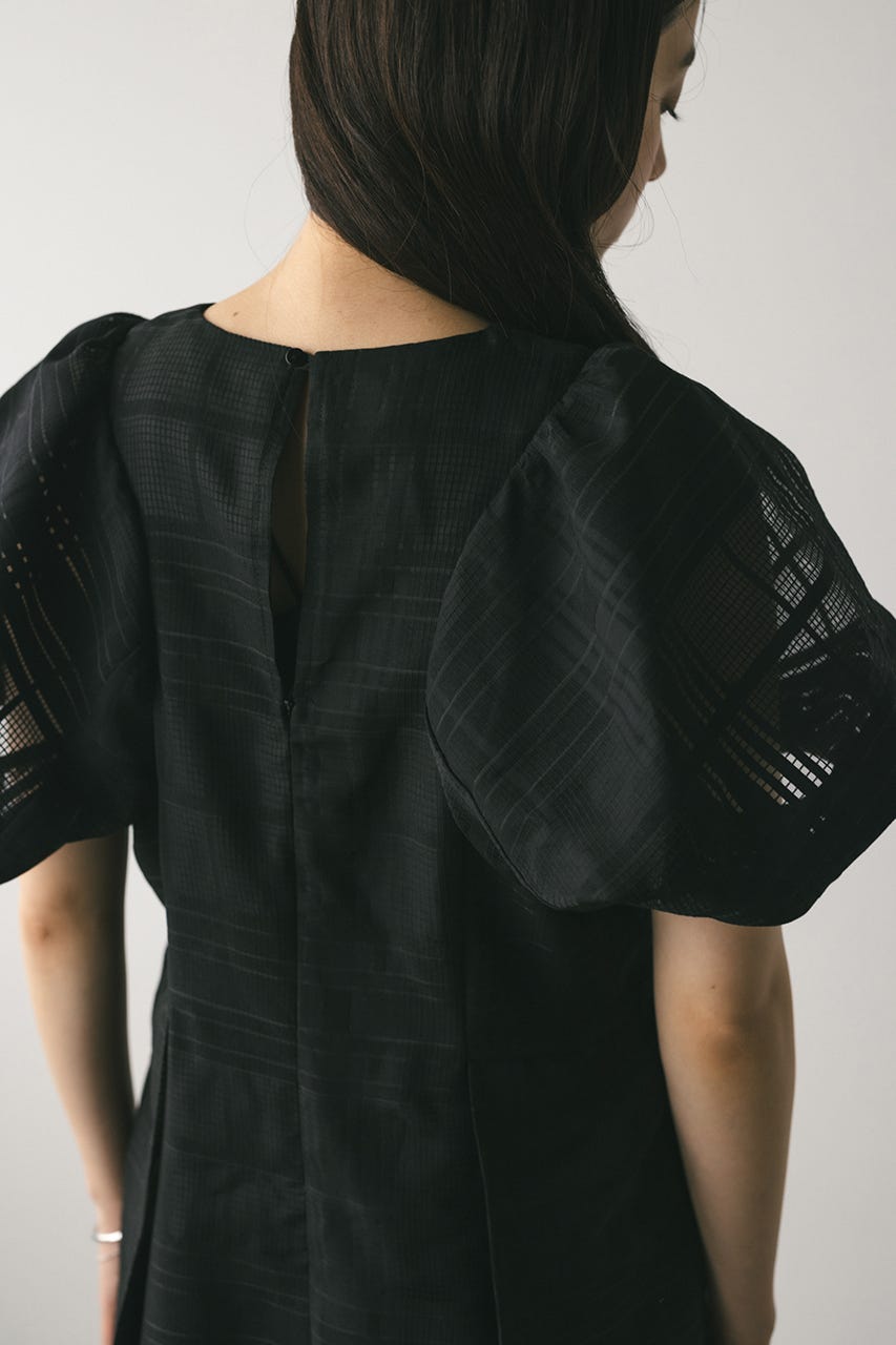 シアーチェックワンピース BLK M