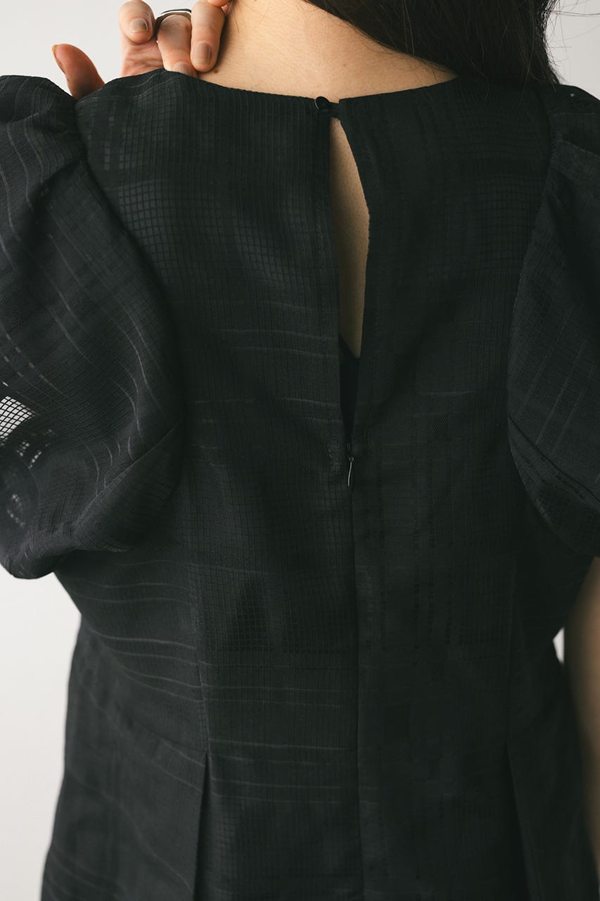 シアーチェックワンピース BLK M