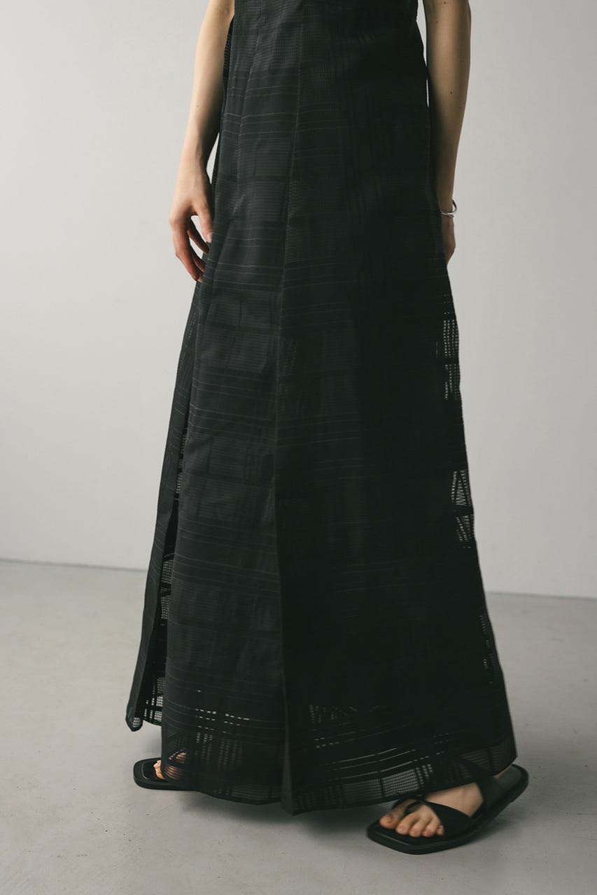 シアーチェックワンピース BLK M