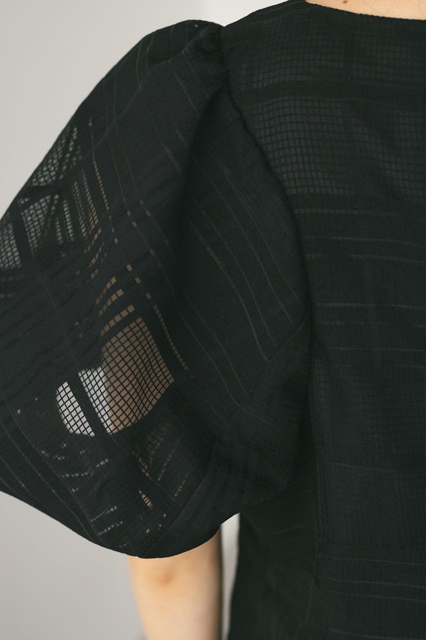 シアーチェックワンピース BLK M