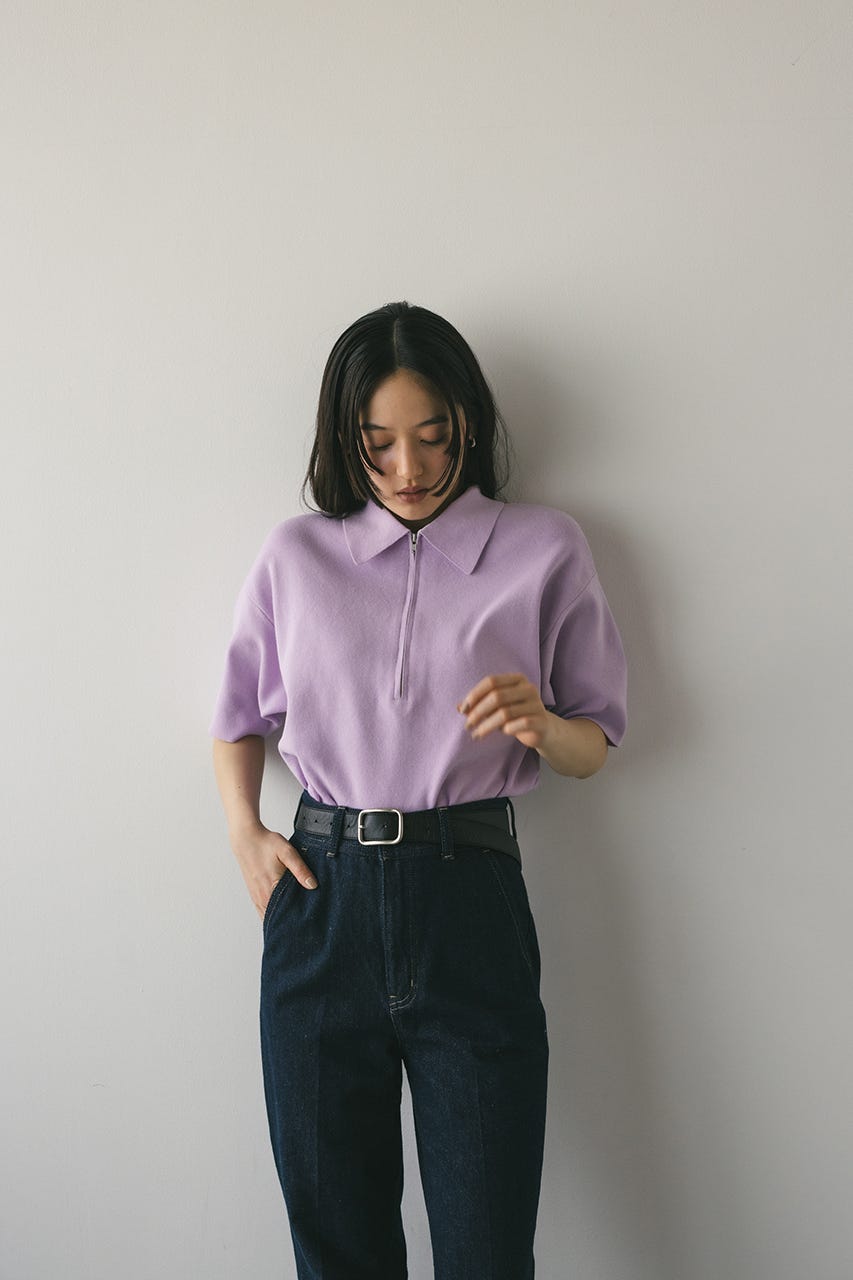 STYLEMIXER | ハーフリーブドライニットポロ (ニット ) |SHEL