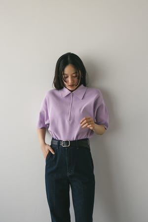 ハーフリーブドライニットポロ