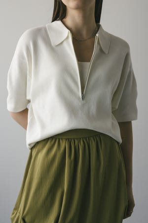 ハーフリーブドライニットポロ