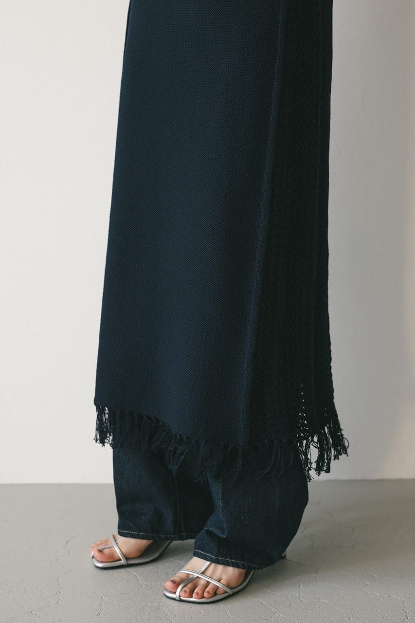 コットンクロシェニットワンピース NVY FREE