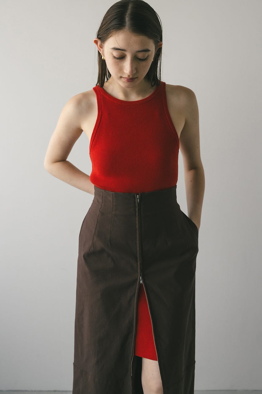 アメスリニットミニワンピース RED S